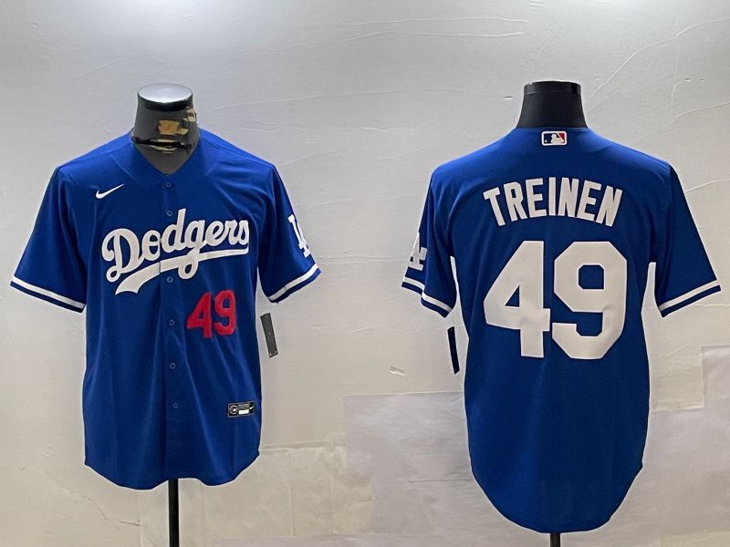 Men Los Angeles Dodgers #49 Treinen Blue Game 2024 Nike MLB Jersey style 23->los angeles dodgers->MLB Jersey